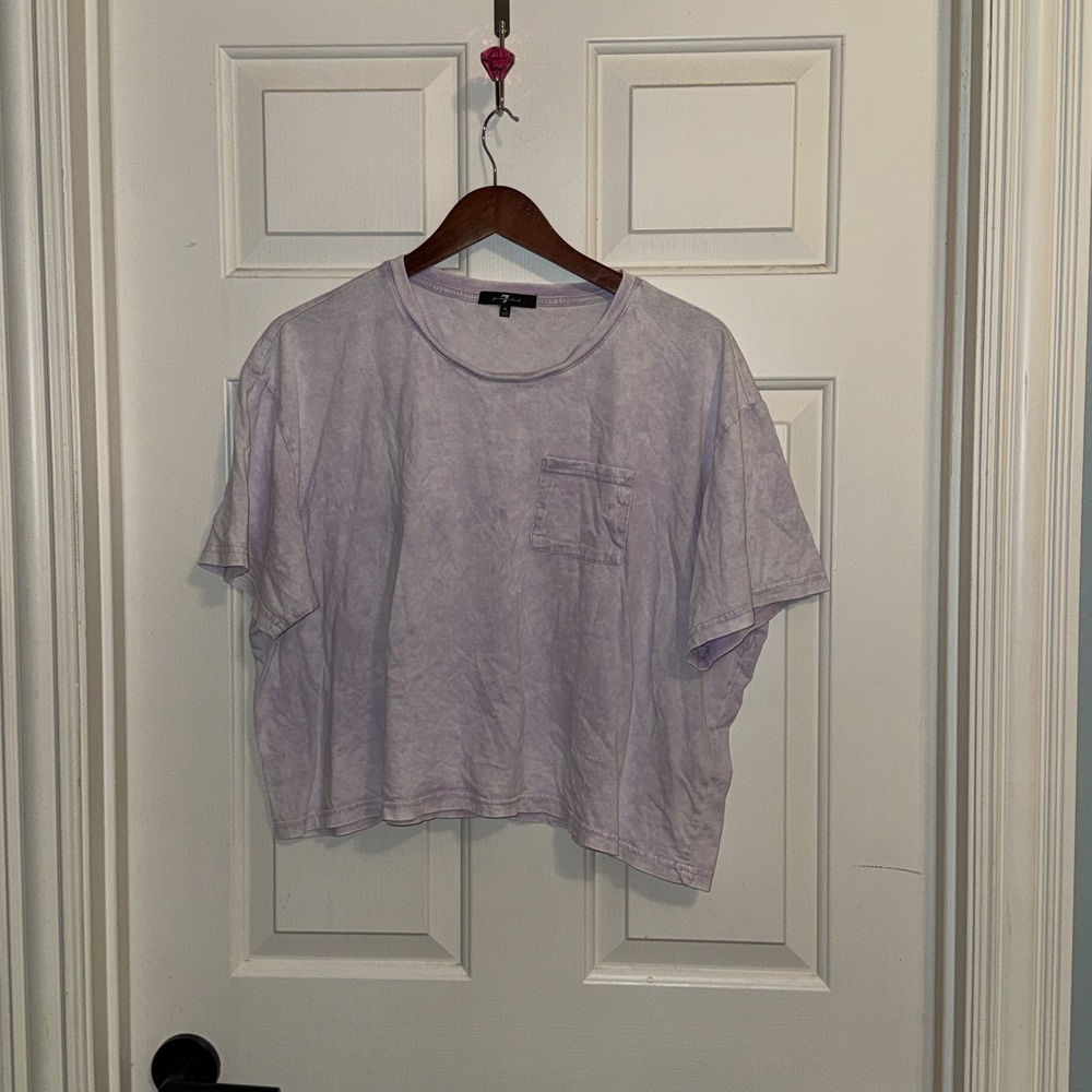 7 Seven for All Mankind Purple Pocket Crop Tee XL